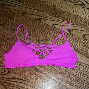 L space fuchsia bikini top